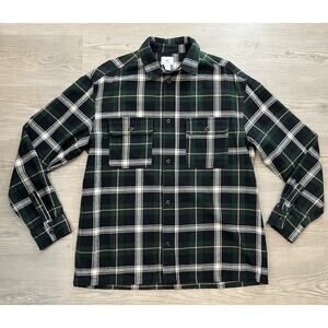 H&M Relaxed Fit Green Flannel Shirt Men’s Size L